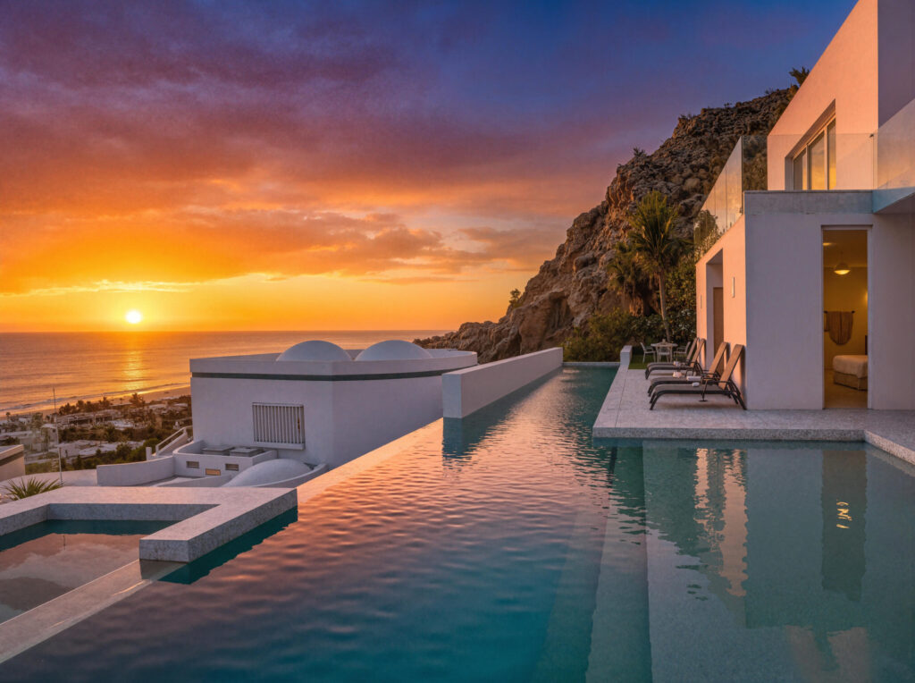 Los Cabos Luxury Pedregal Csl Imagine living where every moment is framed by the endless blue of the Pacific. Wake to the scent of gardenias and plumeria drifting through lush private gardens. Spend your days beside your 70-foot infinity-edge pool, the water seeming to spill directly into the sea beyond.This is more than a home. It's a sanctuary. Here, sleek architectural lines and cool Italian marble create a gallery-like setting, while a stunning glass elevator lifts you through the heart of the house. From your desk, the ocean – 140 De La Carreta, Cabo San Lucas, BS