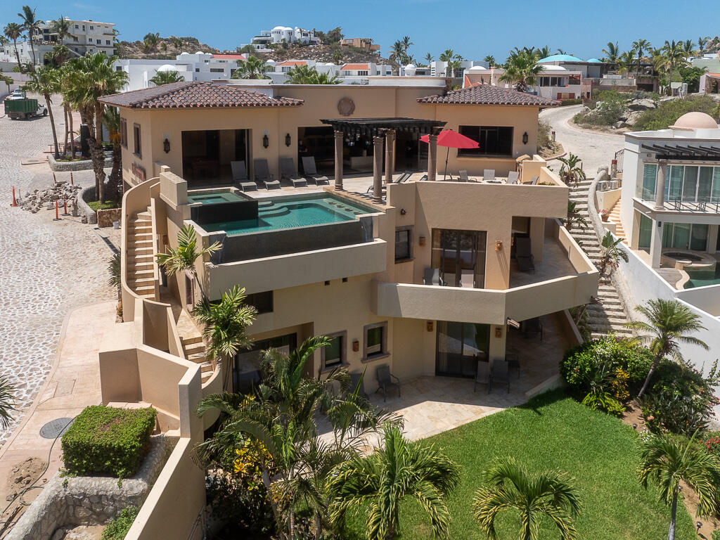 Los Cabos Luxury Pedregal Csl Villa Descanso is a 9 bedroom 9 full bath, with 2 1/2 baths that is nestled into the private community of Pedregal overlooking the Pacific Ocean. This home has great outdoor space for entertaining, a beautiful garden, pool, large outdoor fireplace, oversized steam room and is just minutes away from downtown Cabo. Walk to the beach and enjoy a sunrise or sunset for sale