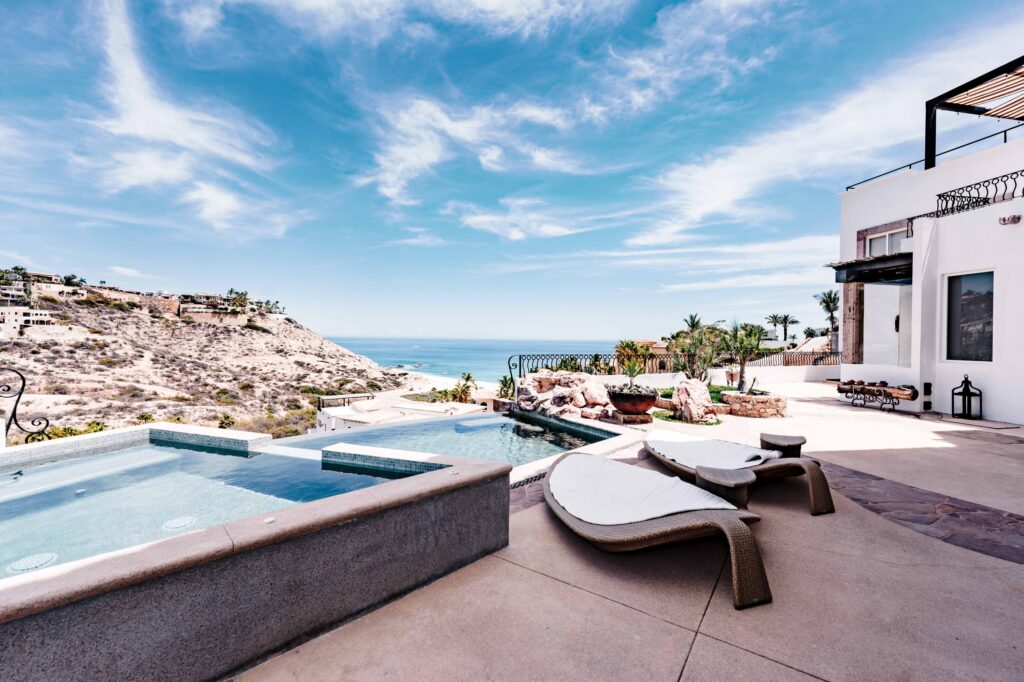 Los Cabos Luxury Cabo Colo-Ocean:Gen Cabo Colorado is a beachside exclusive gated Residential Community neighboring Rancho Cerro Colorado and Palmilla, conveniently located along the San Jose Corridor. This two-story House and adjacent Lot are located within this ideal Community for that buyer looking for privacy, location, and a secluded walkable pristine beach.A world-class Hospital, Private School, Restaurants, Food Court, Shops , Gym and other Commercial business are just across the highway, San Jose del Cabo is less than10 minutes away and a 20 minutes drive will get you to Cabo San Lucas or the Airport. – 35 Casa White, Cabo Colorado, San Jose Corridor, BS