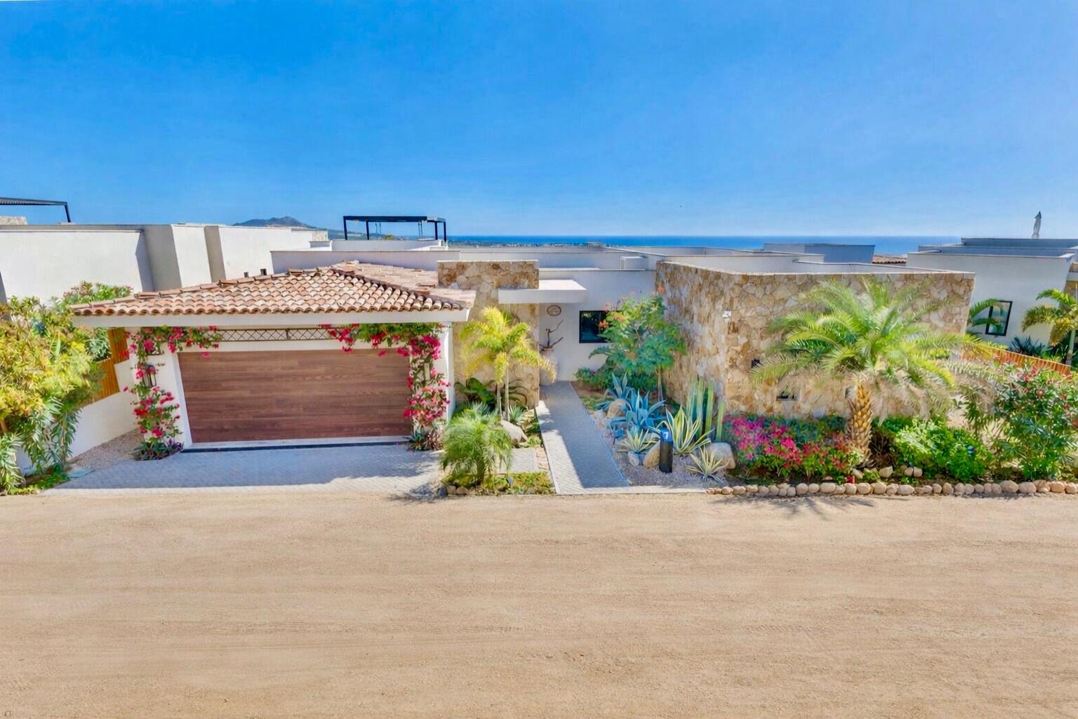 Los Cabos Luxury Las Terrazas Set along the 15th hole of the El Cardonal Golf Course, panoramic vistas extend from rolling fairways to the Pacific, delivering striking sunrises and sunsets.This four-bedroom, 4.5-bath home blends refined design with seamless indoor-outdoor living. Open-concept interiors feature Palecek furnishings, while each bathroom showcases hand-painted Mexican tile for warmth and authenticity.Outdoor living includes a private pool and elevated hot tub, outdoor grill and wet bar, lush landscaping, and expansive terraces with golf course and ocean for sale