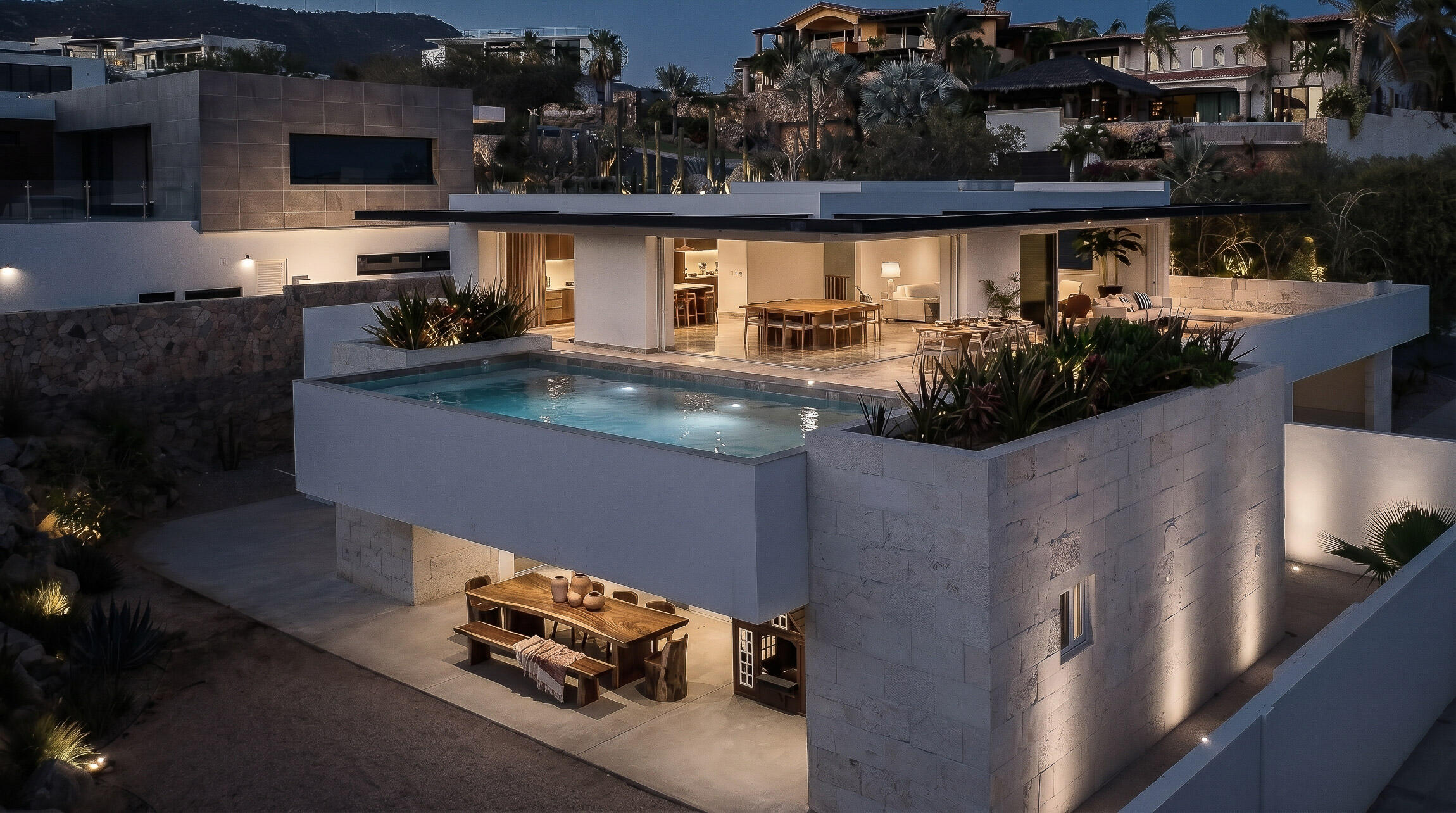 Los Cabos Luxury Cresta Del Mar Welcome to your future sanctuary in one of Cabo San Lucas' most prestigious gated communities, Cresta del Mar. This brand-new modern residence combines clean architectural lines, expansive open spaces, and breathtaking for sale