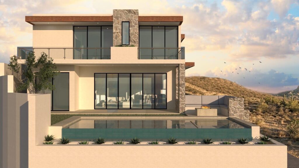 Los Cabos Luxury El Tule-Inland:General Pre-construction residence in Rancho Los Tules, Los Cabos. Features 4 bedrooms, each with a full bathroom and walk-in closet, offering privacy and comfort. Enjoy ocean – Casa El Tule, San Jose Corridor, San Jose Corridor, BS