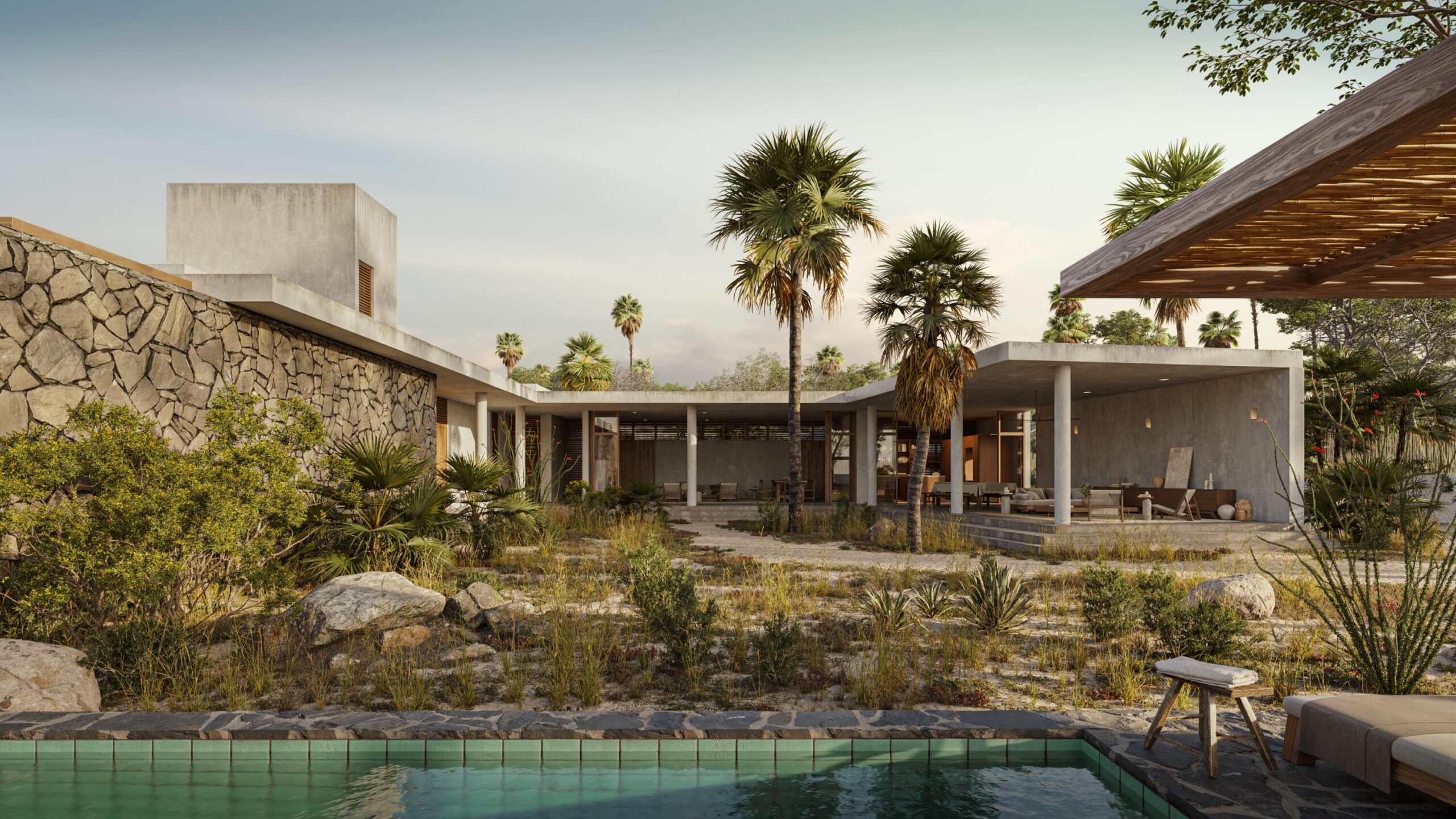 Los Cabos Luxury San Sebastian Welcome to Casa Entre Patios, where architectural brilliance meets Baja California Sur's natural splendor in this extraordinary four-bedroom, four-and-a-half-bathroom residence. Designed by celebrated Mexican architect Sergio Ortiz, this home transforms living into an art form, where polished concrete dances with warm wood and native stone to create spaces that breathe with the landscape.Located within La Huerta San Sebastián, an exclusive private enclave of just ten architecturally distinguished homes, this remarkable development represents a harmonious union of visionary design and natural beauty. Each residence within this intimate community has been thoughtfully positioned to honor the land's contours while maintaining privacy and connection to the surrounding landscape. CasaBaja Workgroup, creators of La Huerta, is a local team of Todos Santos residents with for sale