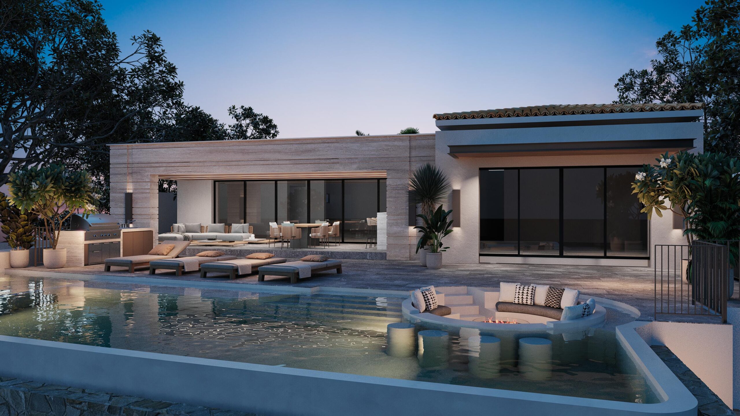 Los Cabos Luxury La Noria Casa Lau'ren offers contemporary luxury with 4 bedrooms plus a private casita. Overlooking the Jack Nicklaus Signature Golf Course, this elegant home features ocean for sale