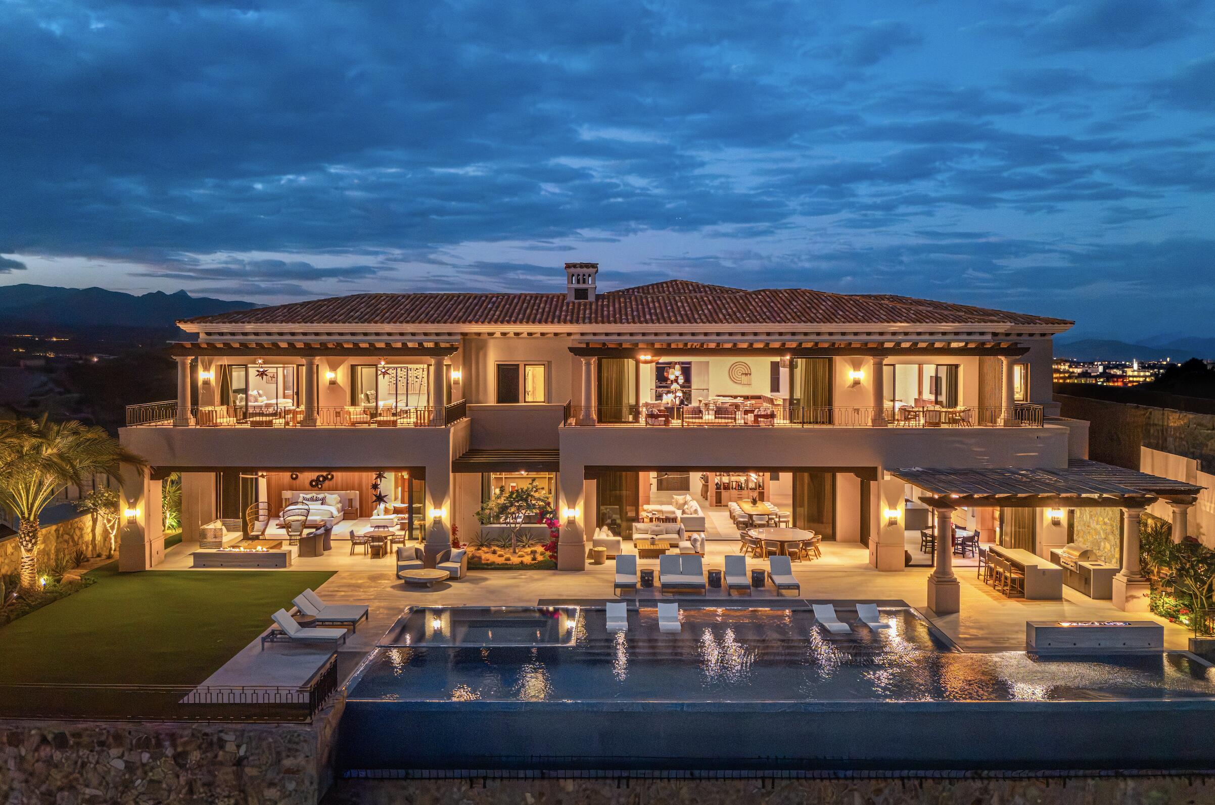 Los Cabos Luxury Villas Del Mar One-of-a-kind, brand-new custom estate set above Palmilla in the exclusive, double-gated Legado enclave within Villas Del Mar. This elevated residence offers sweeping ocean and mountain for sale