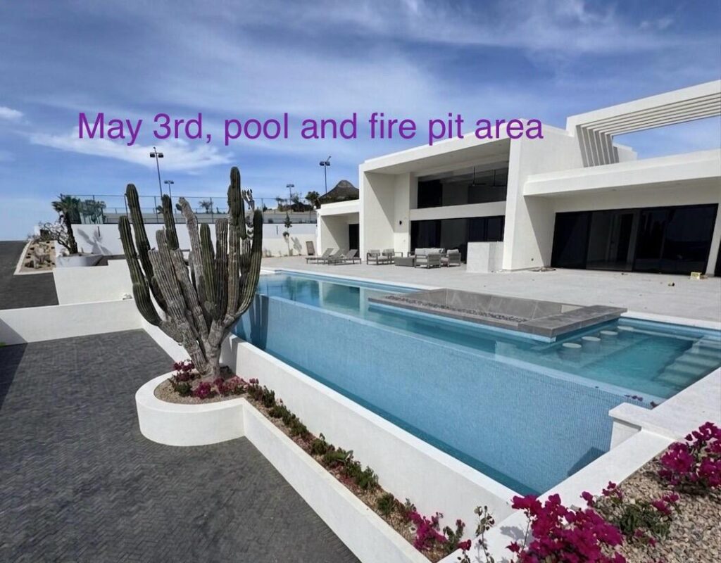 Los Cabos Luxury Rolling Hills Come and see this beautiful home in the making!!! Already 65% completed as of Jan 22nd 2026, Completion date May 2026. Confident builder, with only 35% down and 65% on delivery!Come and be apart of the very private Rolling Hills community, nestled just 10 minutes north from the bustling Cabo San Lucas. Rather than purchasing land and building, we have it all taken care of for you! This 5-bed/ 5-bath large estate style modern home is perfect for entertaining family and friends or giving you the space you enjoy while at home. Casa Esmeralda will have luscious baja greenery creating serene gardens, along with some of baja's historical state trees and a 250 yr old cactus. The extra large terrace by the pool includes seating areas, fire pit, outdoor dining area, and BBQ. Some of the best features will be the large infinity pool, garage, and rooftop with outstanding – Lot 7 M4 Rolling Hills, Pacific, BS