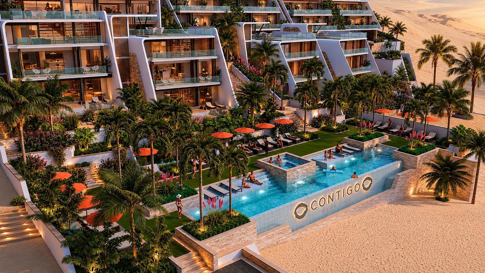 Los Cabos Luxury Contigo Cerritos Introducing Contigo Cerritos - a new benchmark for oceanfront living on the Pacific side of Baja. Set along one of the most compelling stretches of coastline between Cerritos Beach and Pescadero, this is true oceanfront: expansive horizon lines, uninterrupted Pacific for sale