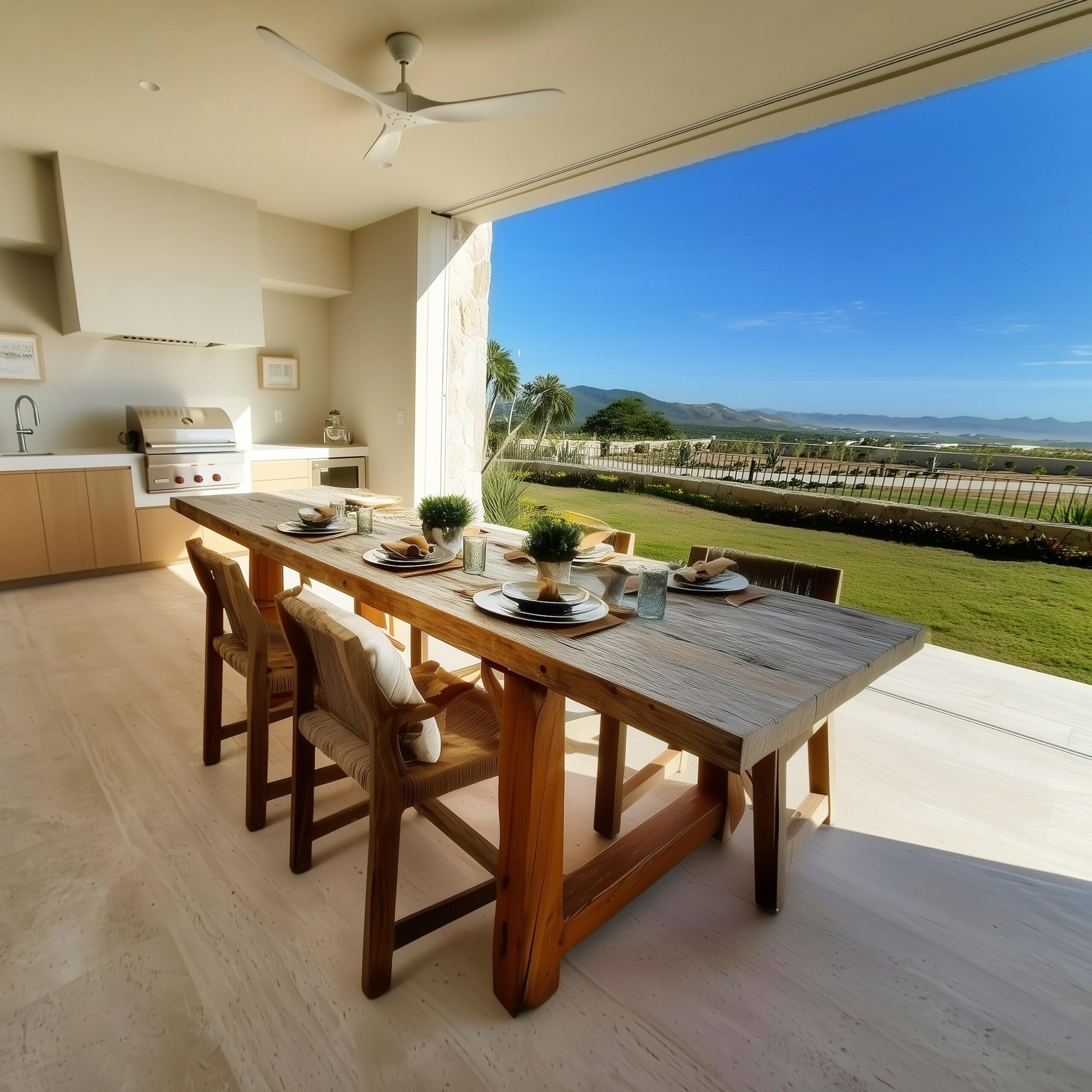 Los Cabos Luxury Section 6- Las Verandas A rare, highly upgraded, fully furnished garden residence in Querencia. Verandas C-101 offers generous living spaces that open to a large private terrace and grassy garden--an uncommon feature within the community. Contemporary architecture and custom-made furniture are paired with a calm, grounding interior designed with natural materials, custom wood furnishings, clay accents, upgraded flooring, and enhanced interior doors throughout. This residence features a fully upgraded kitchen with new appliances and a 42-inch wine cellar, along with thoughtfully finished bathrooms that include double-sink vanities and elevated finishes. Ceiling fans are installed in all bedrooms. A private in-unit elevator gives you direct access to the parking garage below, to your two parking spaces, and an oversized private storage room included with the home. This residence was delivered new with a comprehensive package of builder-selected upgrades totaling for sale